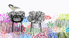 Alice's Flowers Pillow Green Dots