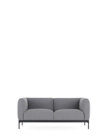 Asia Two-Seater Sofa (Cotone Plain) Gray