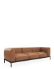 Asia Leather Sofa Three-Seater Brązowy Skórzany