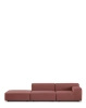 Plastics Outdoor Two-Seater + Pouf Sofa Maroon