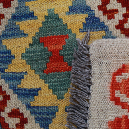 Wool kilim afghan rug multicolored 100055 117x80