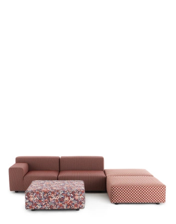 Plastics Outdoor Liberty 2 Seater + 3 Pouf Sofa Rdzawy