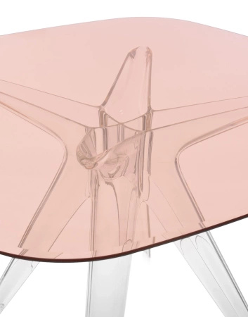  Sir Gio Square 120x120 cm Transparent Pink Table