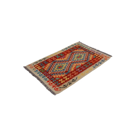 Wool kilim afghan rug multicolored 100055 117x80