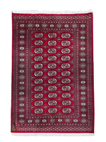 Pakistan Bokhara Red Wool Carpet 124 x 178