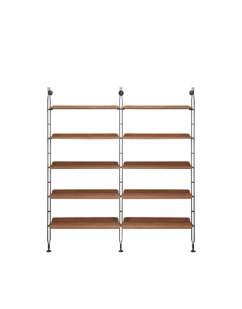 Adam Wood 2 Bookcase Dark Wood