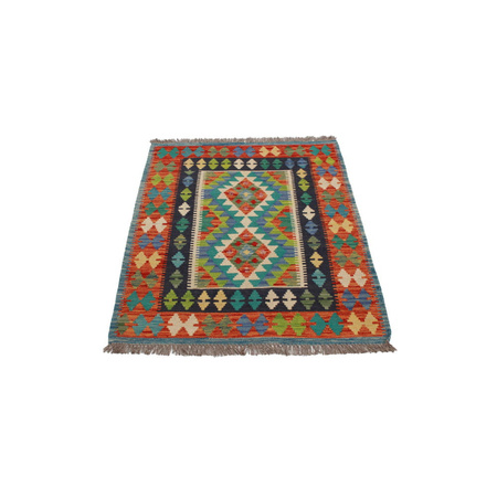 Wool kilim afghan rug multicolored 100021 125x86