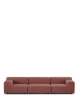 Plastics Outdoor Three-Seater Sofa Maroon