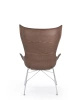 K/Wood Slatted Ash Krzesło Ciemne Drewno Chromowany FSC™