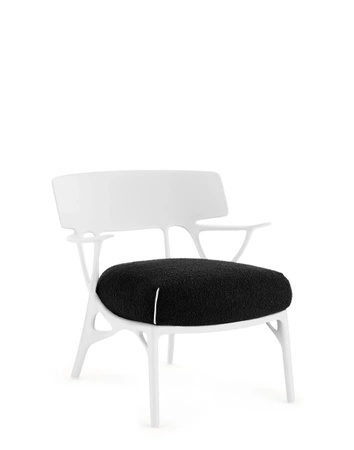 A.I. Lounge Bouclé Chair White Black
