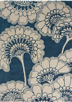 Florence Broadhurst Japanese Floral Midnight rug 039708