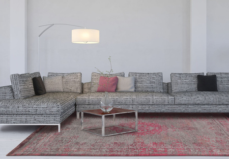 Louis de Poortere Fading World Medallion Pink Flash Carpet 8261