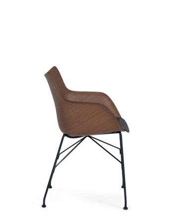 Q/Wood Basic Veneer Krzesło Ciemne Drewno Czarny FSC™
