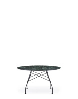 Glossy Round Ø128 cm Stół Czarny Zielony