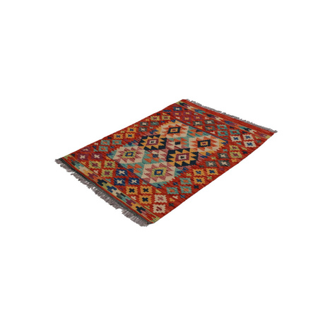 Wool kilim afghan rug multicolored 100059 125x88