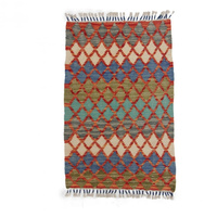 Dywan wełniany kilim afgański wielokolorowy 97791 99x65