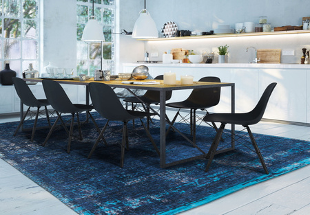 Louis de Poortere Fading World Medallion Blue Night rug 8254