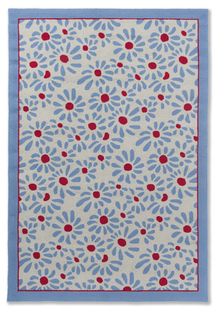 Laura Ashley Thorncliff Daisy Sky Blue Outdoor Rug 480308