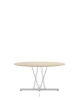 Viscount of Wood Round Chrome Table Ash
