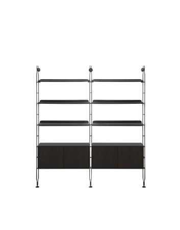 Adam Wood with Container 2 Bookcase Black Ash