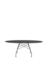 Glossy Marble Oval 192x118 cm Black Marquina Table