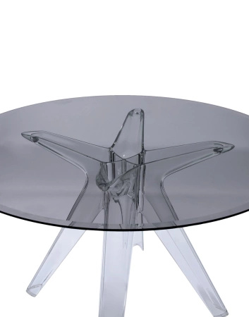 Sir Gio Round Ø120 cm Stół Przezroczysty Dymny