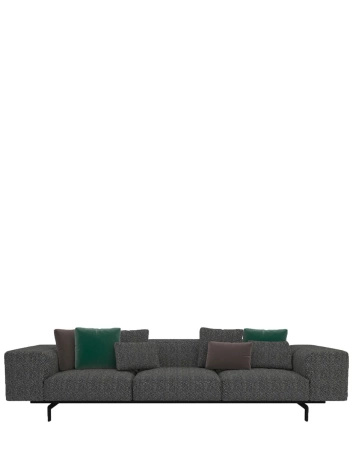 Largo Three-Seater Gubbio Sofa Dark Grey