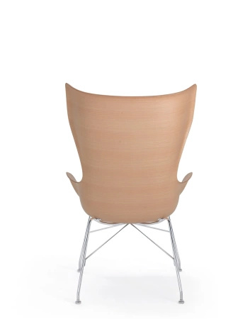 K/wood Basic Veneer Chair Light Wood Chrome Plated
