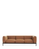 Asia Leather Sofa Three-Seater Brązowy Skórzany