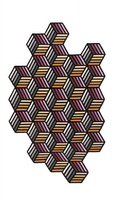 Gan Kilim Parquet Hexagon Carpet Orange