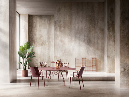 Glossy XXL Outdoor Oval 192x118 cm Maroon Table