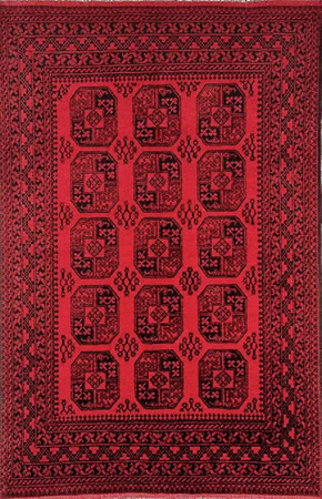 Afghan Agha Red Wool Carpet 200 x 300