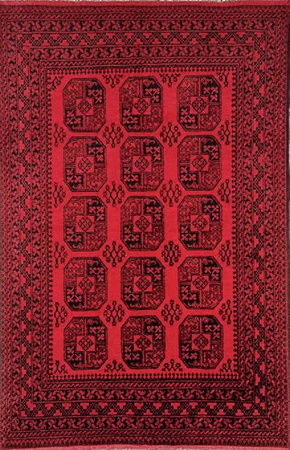 Dywan Wełniany Afghan Agha Red 200 x 300