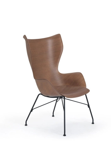 K/wood Basic Veneer Krzesło Ciemne Drewno Czarny