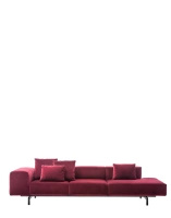 Largo Ottoman Three-Seater Velvet Sofa Red