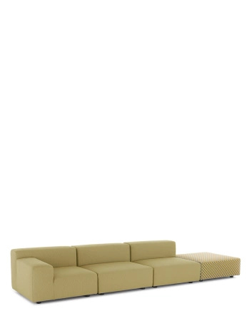 Plastics Outdoor Liberty 3 Seater + 1 Pouf Obi Check Sofa Yellow