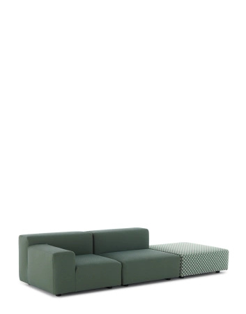 Plastics Outdoor Liberty 2 Seater + 1 Pouf Obi Check Sofa Green