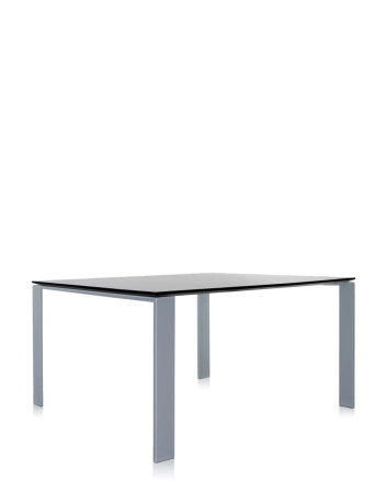 Four Square Soft Touch 128x128 cm Aluminum Table Black