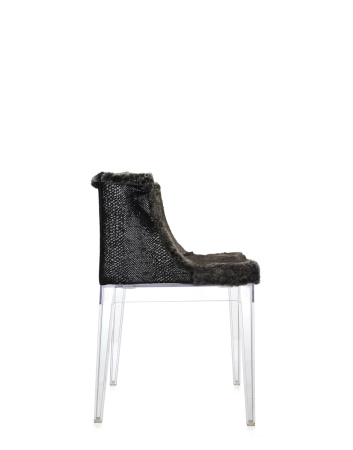 Mademoiselle Kravitz Krzesło Przezroczysty Faux-Fur Snake Printed Fabric