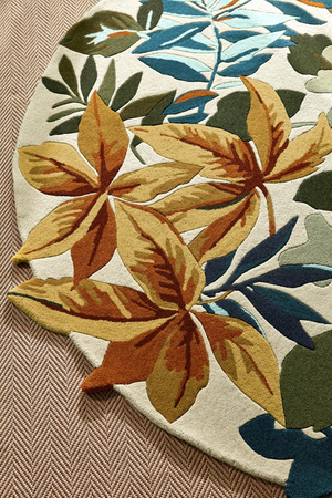Sanderson ROBIN'S WOOD RUSSET BROWN ROUND rug 146501