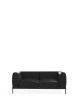 Asia Leather Sofa Two-Seater Czarny Skórzany