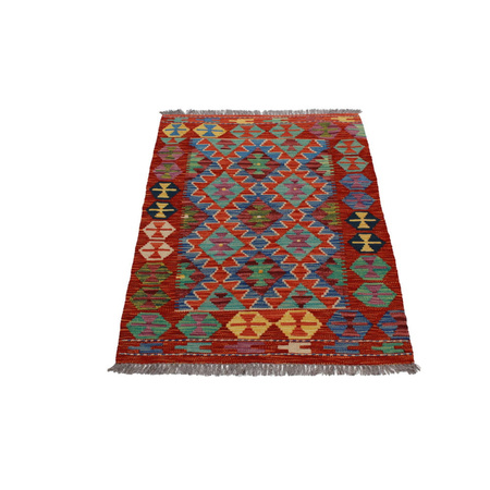 Wool kilim afghan rug multicolored 100109 120x80