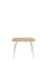 Viscount of Wood Square Chrome Table Ash