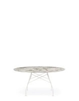 Glossy XXL Ø150 cm Table White Nature Tundra