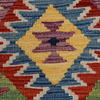 Wool kilim afghan rug multicolored 100382 146x97
