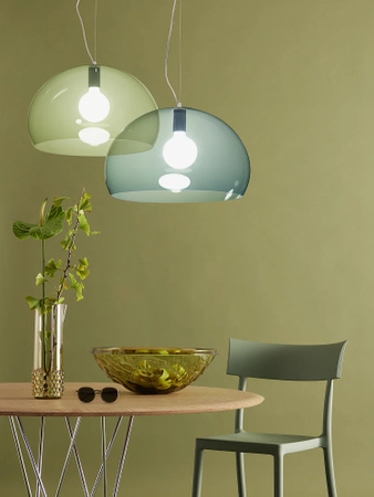 Small Fl/y Transparent Lampa Wisząca Niebieski