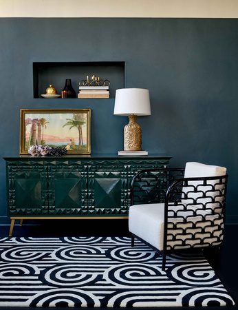 Florence Broadhurst Turnabouts Carpet Black 039205