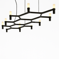 Lampa Wisząca Nemo Crown Plana Czarny Platerowany
