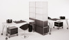 Max 190x90 cm Table on Wheels White Black