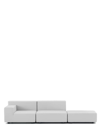 Plastics Tech Fabric Two-Seater + Pouf Sofa White